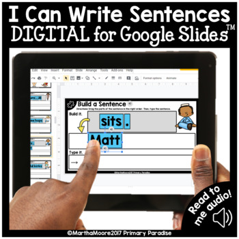 Preview of Digital Basic Sentences Practice for Google Slides: Distance Learning