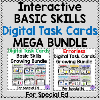 Preview of Digital Basic Skills Matching Task Card MEGA Bundle for Special Education