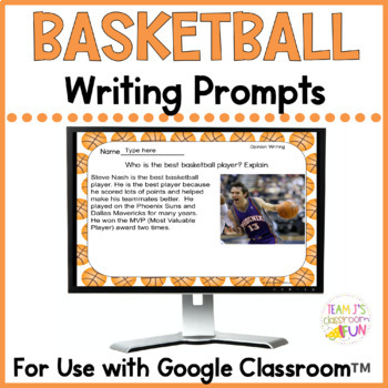 Preview of Digital Basketball Writing Prompts