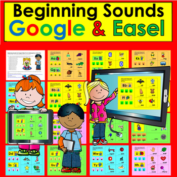 Digital Beginning Sounds For Easel and Google Slides Click and Drag the Letters