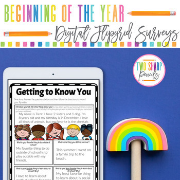 Preview of Digital Beginning of the Year Flipgrid Surveys | Getting to Know You Activities