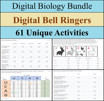 Preview of Digital Bell Ringer Bundle - Biology - Distance Learning Ready