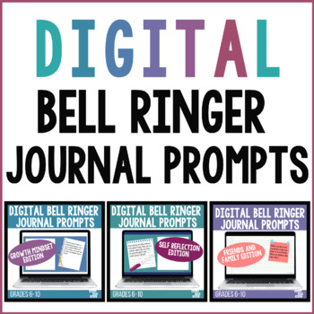 Preview of Digital Bell Ringer Journal Prompt Bundle 