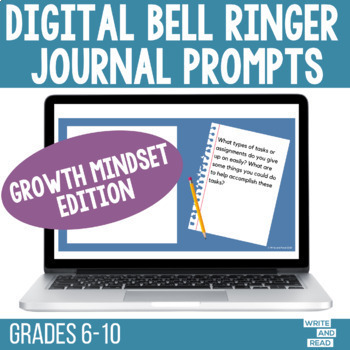 Preview of Digital Bell Ringer Journal Prompts - Growth Mindset Edition 