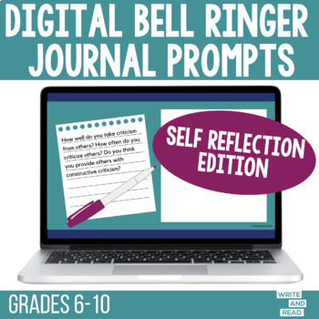 Preview of Digital Bell Ringer Journal Prompts Self Reflection Edition 