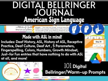Preview of Digital Bellringer & Warm-Up Work - American Sign Language Classes