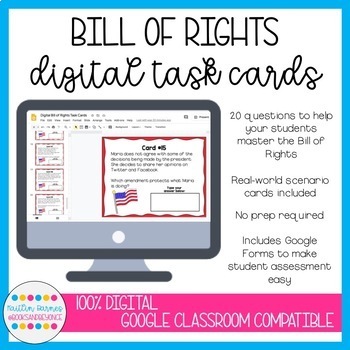 Preview of Digital Bill of Rights Task Cards | Distance Learning 