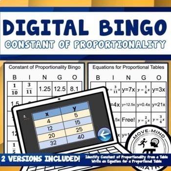 Preview of Digital Bingo Game: Constant of Proportionality |Identify COP or write equations