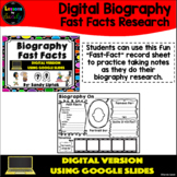 Digital Biography Fast Facts - Google Classroom Distance Learning