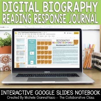 Preview of Digital Biography Reading Response Journal | Distance Learning