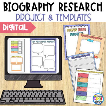 Preview of Biography Research Templates  Digital for Google Slides