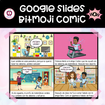 Preview of Digital Bitmoji Comic Project for Google Slides ☆ No Prep Required! Ready to use