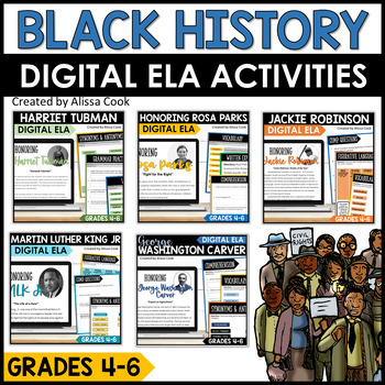 Preview of Digital Black History Month Activities | Google Classroom Reading Comprehension