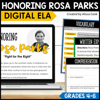 Preview of Digital Black History Month Activities | Rosa Parks ELA and Reading | Google