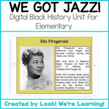 Preview of Digital Black History Resources: We Got Jazz Digital Black History Unit