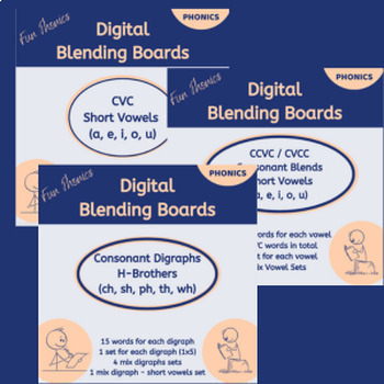 Preview of Phonics  Digital Blending Boards GROWING BUNDLE