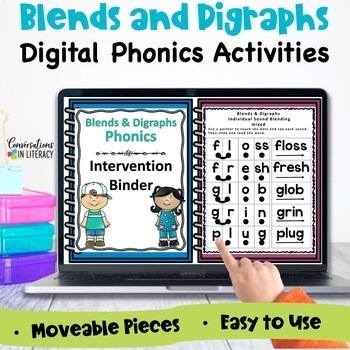 Preview of Digital Blends and Digraphs Phonics & Fluency Activities Reading Intervention   