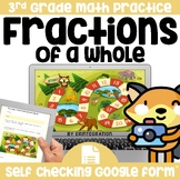 Digital Board Game | Fractions | Self-Checking | Editable 