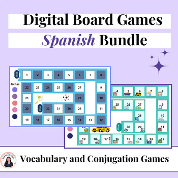 Preview of Digital Board Games - Spanish Bundle - Vocabulary and Grammar