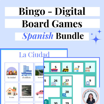 Preview of Bingo & Digital Board Games - Spanish Bundle - Vocabulary Games
