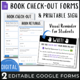 Digital Book Check-Out & Return EDITABLE Google Forms & Cl