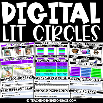 Preview of Digital Resources Literature Circles Google Slide Templates Book Club Activities