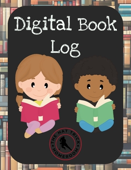 Preview of Digital Book Log - Editable With Badge Section and Auto Calculating Pages Read