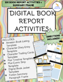 Digital Book Report Activities + Fiction Summary Paragraph Frame 