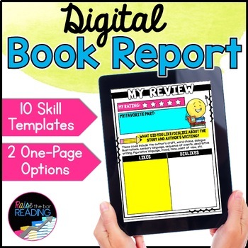 Preview of Digital Book Report Templates, Google Slides Reading Comprehension and Writing
