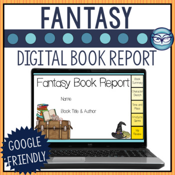 Preview of Fantasy Book Report Template for Reading Comprehension Project - Digital