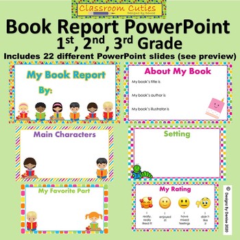 Preview of Digital Book Report PowerPoint for Primary Grades