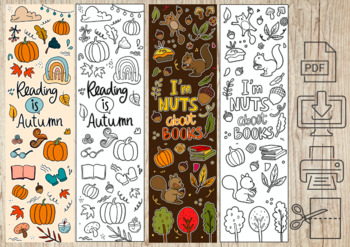 Mushroom Bookmark Autumn Bookmark, Autumnal Bookmark, Cute