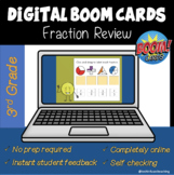 Digital Boom Cards: 3rd grade fractions self-checking task cards 
