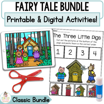 Preview of Digital Boom™ Cards & Printable Activities | Classic Fairy Tale Bundle
