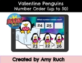 Digital Boom Cards ™:  Valentine Penguin Number Order (up to 50)