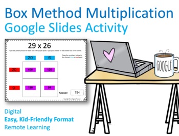 Preview of Digital Box Method of Multiplication for Google Slides  Activity