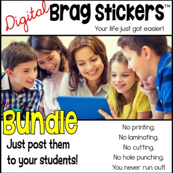 Preview of Digital Brag Stickers™ Bundle for Distance Learning