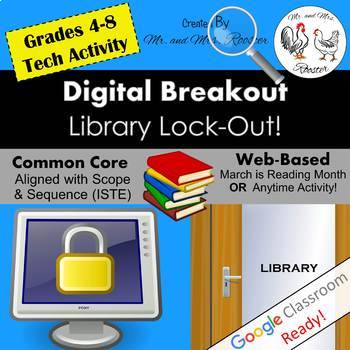 Preview of March is Reading Month Digital Breakout Library Breakout Literary Elements