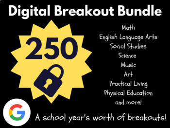 Preview of Digital Breakout Bundle 250 Breakouts (Winter Escape Rooms)