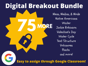 Preview of Digital Breakout Bundle 75 Breakouts | Winter Activities