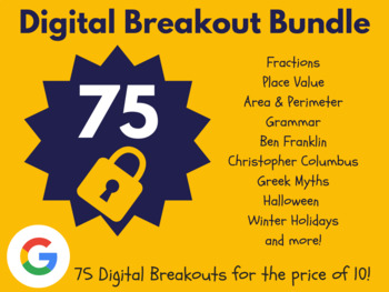 Preview of Digital Breakout Bundle 75 Breakouts | Winter Escape Rooms