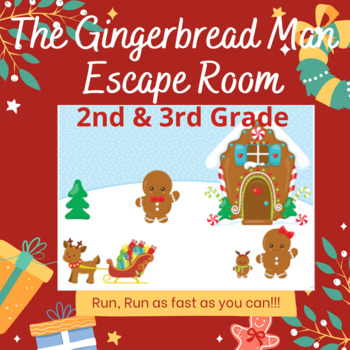 Preview of Digital Breakout/ Escape Room - Gingerbread Man - Google Slides Christmas Winter