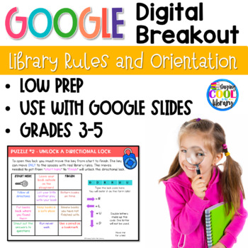 Preview of Digital Breakout - Library Rules and Orientation