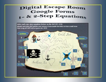 Preview of Digital Breakout Room - 1- & 2-Step Equations