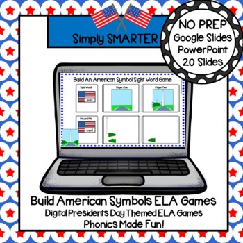 Preview of Digital Build American Symbols Themed ELA Games For Google Slides