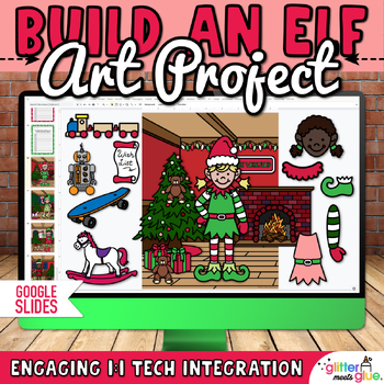 Preview of Digital Build An Elf Craft: Christmas Activity, Writing Prompts on Google Slides