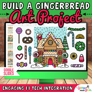 Preview of Digital Build a Gingerbread House Activity & Writing Prompts Resource on Slides