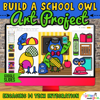 Preview of Digital Build an Owl Craft & Fall Writing Prompts Resource on Google Slides