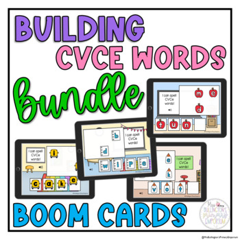 Preview of Digital Building CVCe Words Word Work Boom Cards™ Bundle
