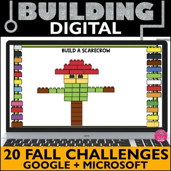 Preview of Digital Building FALL THANKSGIVING Google Classroom Activities LEGO bricks